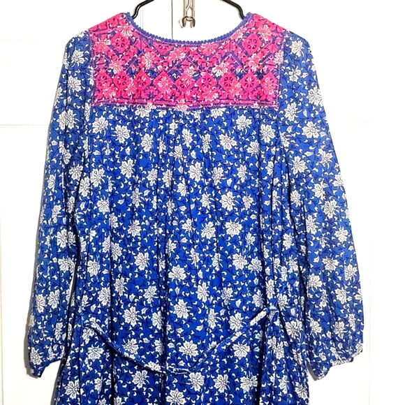 J. Crew Belted‎ Tunic Dress Festival Bohemian Midi/Maxi Length Medium Relaxed - Picture 9 of 12